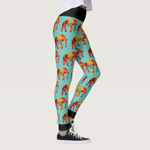 Djurvälfärd - Elefantsilhuett Fraktal 1 Leggings