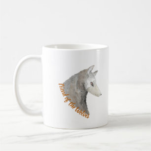 Djurvänliga Vargar Vattenfärgad Varg Kaffemugg