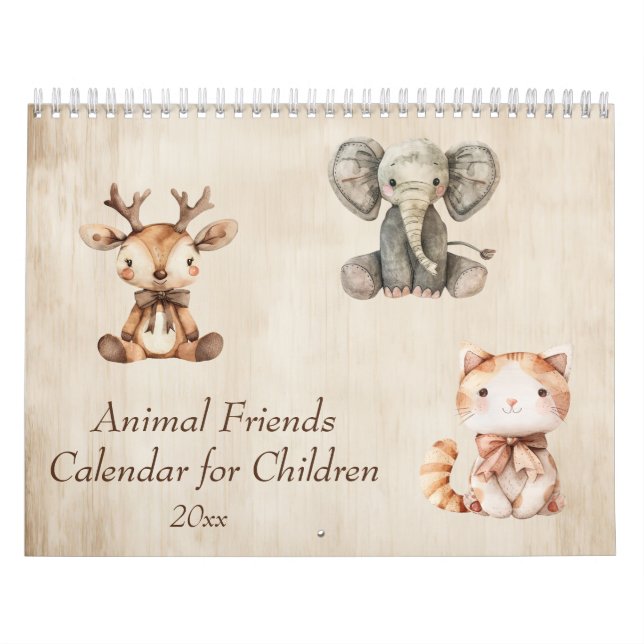 Djurvänner för barn, vattenfärg kalender (Omslag)