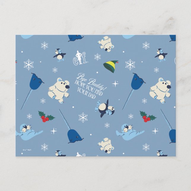 Djurvänner "Hejdå kompis" Vintermönster Helg Vykort (Framsida)