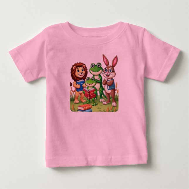 Djurvänner och Bokar för små lärare T Shirt (Framsida)