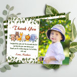 Djurvänner Zoo Party Greenery Birthday Photo Tack Kort<br><div class="desc">Djurvänner Zoo Party Greenery Birthday Foto - tackkort</div>