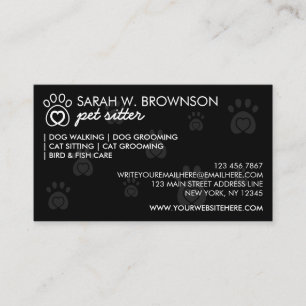 Djurvård Paws Print Djurklinik Visitkort