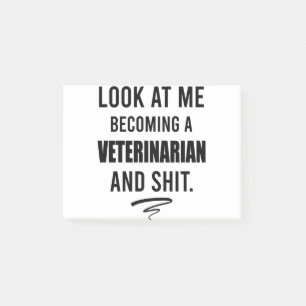 Djurvårdarskjorta Rolig veterinär examenspresent s Post-it Block