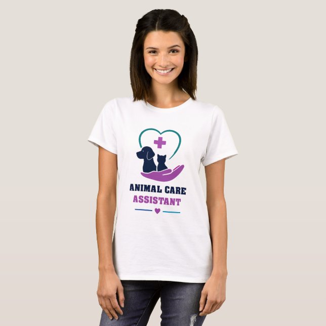 🩺 Djurvårdsbiträde Veterinär Team 🩺 T Shirt (Hel framsida)
