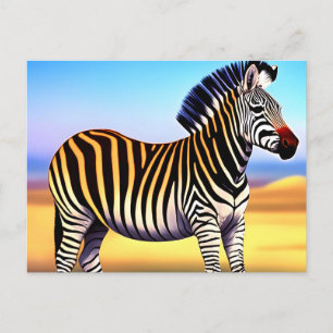 Djurzebra Vykort