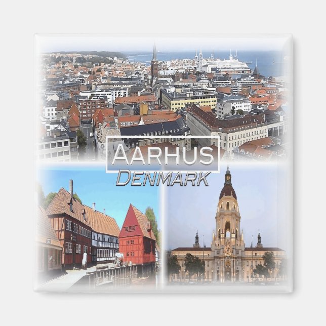 DK0015 Europe, Danmark, Århus, Fridge Magnet (Framsidan)