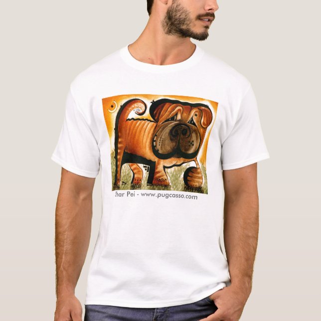 dk_2008may25e Shar Pei - www.pugcasso.com Tee (Framsida)