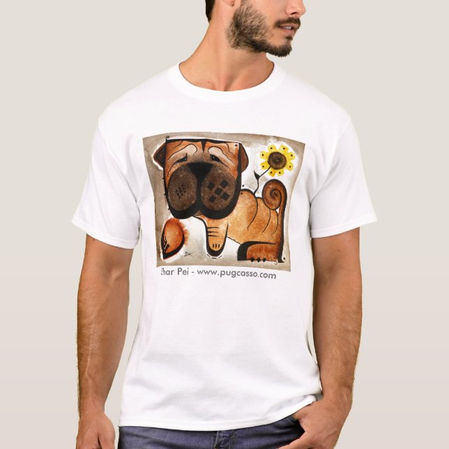 dk_2009feb20f Shar Pei - www.pugcasso.com Tee Shirt (Framsida)