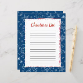 Dk Blue Snowflake jul - jultomtslista