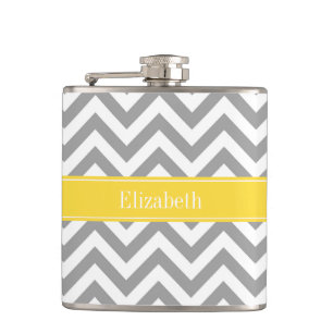 Dk Grått White LG Chevron Pineapple Namn Monogram Fickplunta