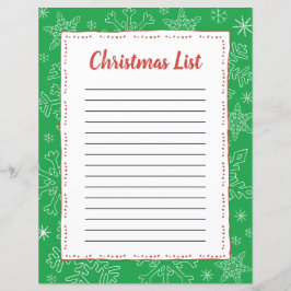 Dk Grönt Snowflake-jultomten BG Santa Wish List