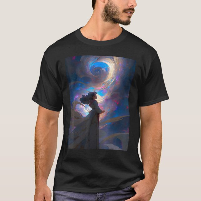DKH138 Sci fi Graphic  Bright Sky Wish T Shirt (Framsida)