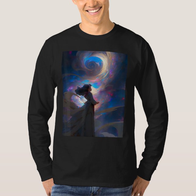 DKH138 Sci fi Graphic  Bright Sky Wish T Shirt (Framsida)