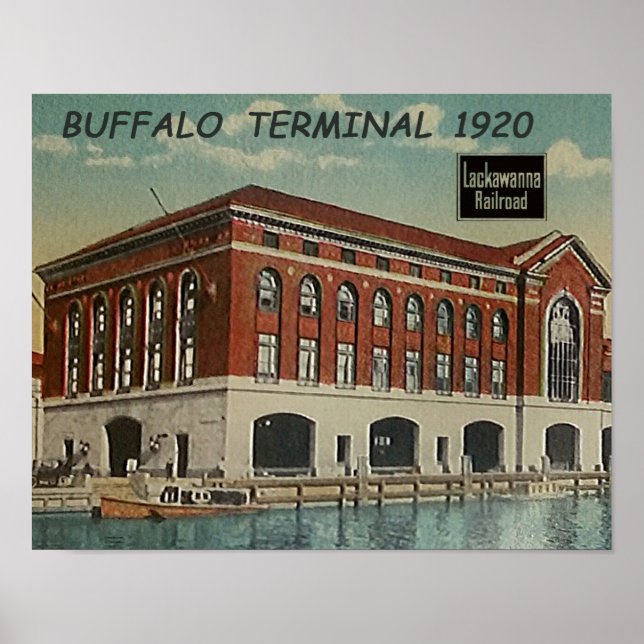 DL+W Railroad Buffalo Terminal 1920 Poster (Framsidan)