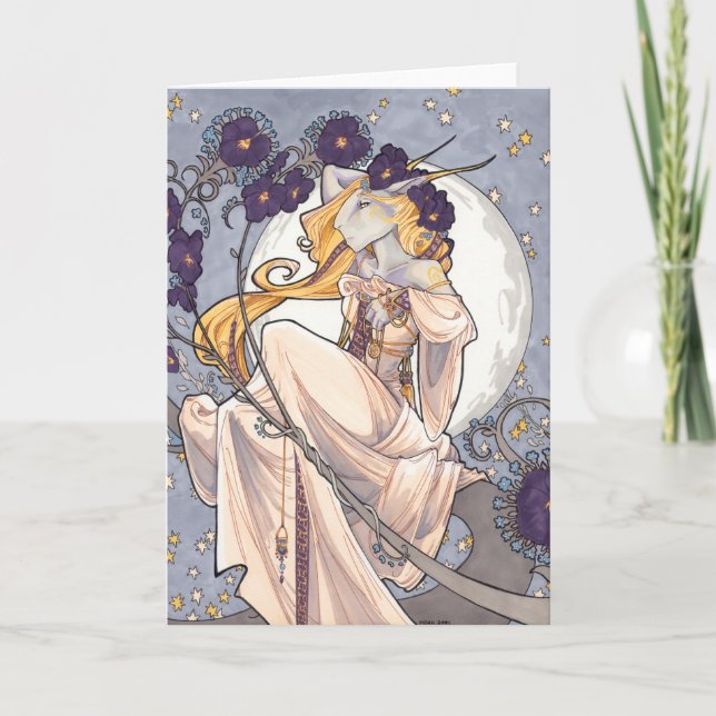 Dlane på det tomma hälsningkortet för skymning kort (Framsida)