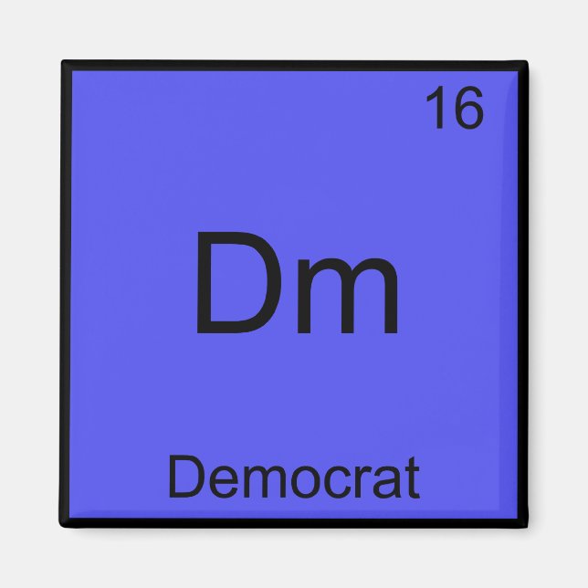 Dm - Demokrat Roligt Kemisymbol T-Shirt Magnet (Framsidan)