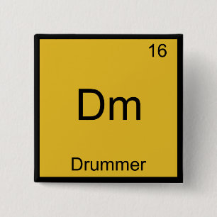 Dm - Drummer Funny Chemistry Inslag-symbol Te Knapp