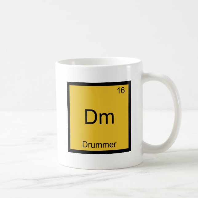 Dm - Drummis Rolig Kemiskt Element Symbol T-Shirt Kaffemugg (Höger)