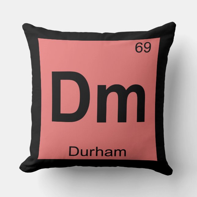 Dm - Durham North Carolina Kemistadssymbol Kudde (Framsida)