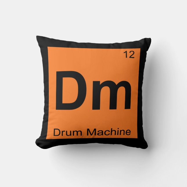 Dm - Trummaskin Kemiskt Periodiskt System Symbol Kudde (Framsida)