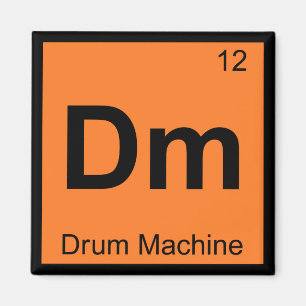 Dm - Trummaskin Kemiskt Periodiskt System Symbol Magnet