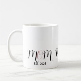 DMamma Etablerad Svart Rosa Skrift Ny Mamma Presen Kaffemugg
