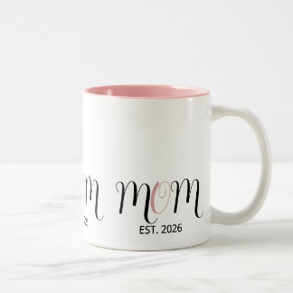 DMamma Etablerad Svart Rosa Skrift Ny Mamma Presen Två-Tonad Mugg