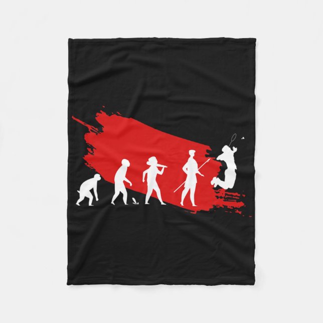 Dminton Player Evolution Funny Sports Coach Graphi Fleecefilt (Framsidan)