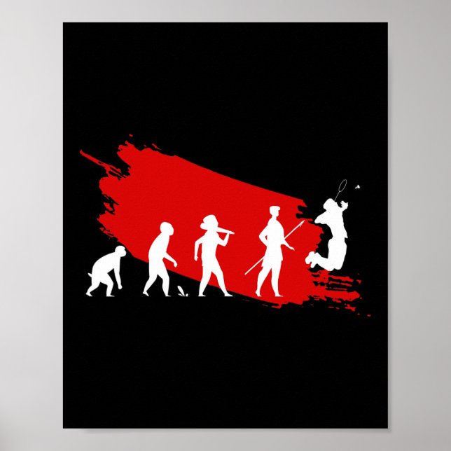 Dminton Player Evolution Funny Sports Coach Graphi Poster (Framsidan)