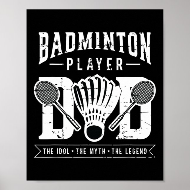 Dminton Player Pappa spelar Shuttle Player Dminton Poster (Framsidan)