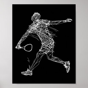 Dminton Player Teckning-skyttelspel för rutor 1 Poster