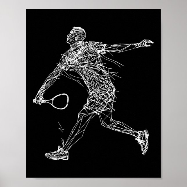 Dminton Player Teckning-skyttelspel för rutor 1 Poster (Framsidan)