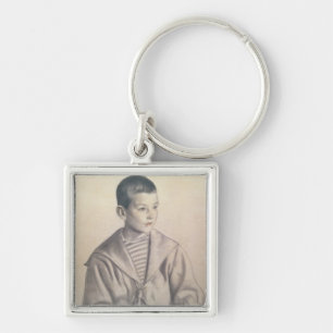 Dmitri Dmitrievich Shostakovich som ett barn Fyrkantig Silverfärgad Nyckelring