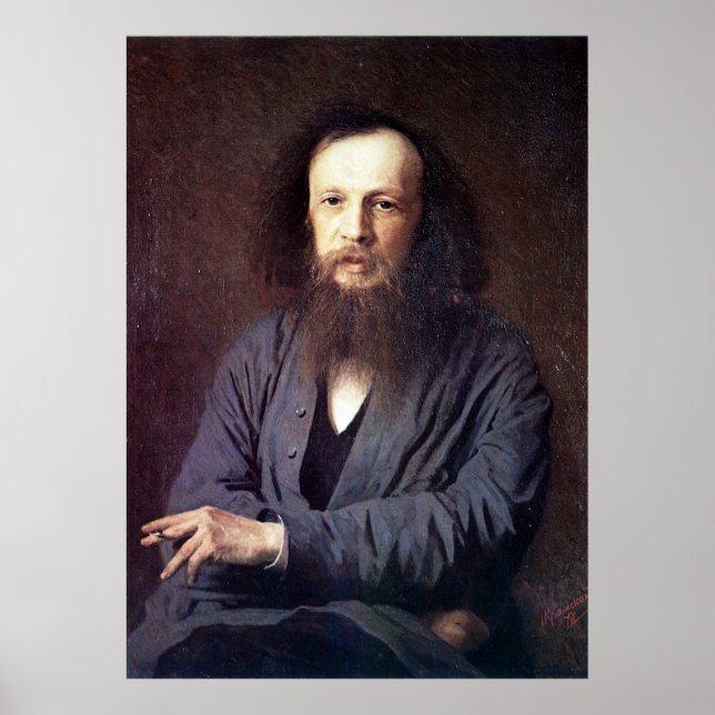Dmitri Ivanovich Mendeleev av Ivan Kramskoy Poster (Framsidan)