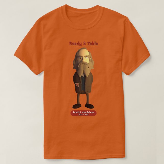 Dmitri Mendeleev Redo amp Bord T Shirt (Design framsida)