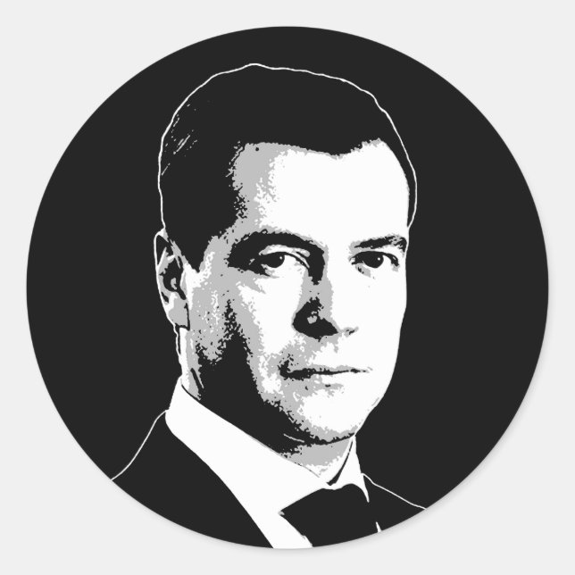Dmitry Medvedev Runt Klistermärke (Framsida)