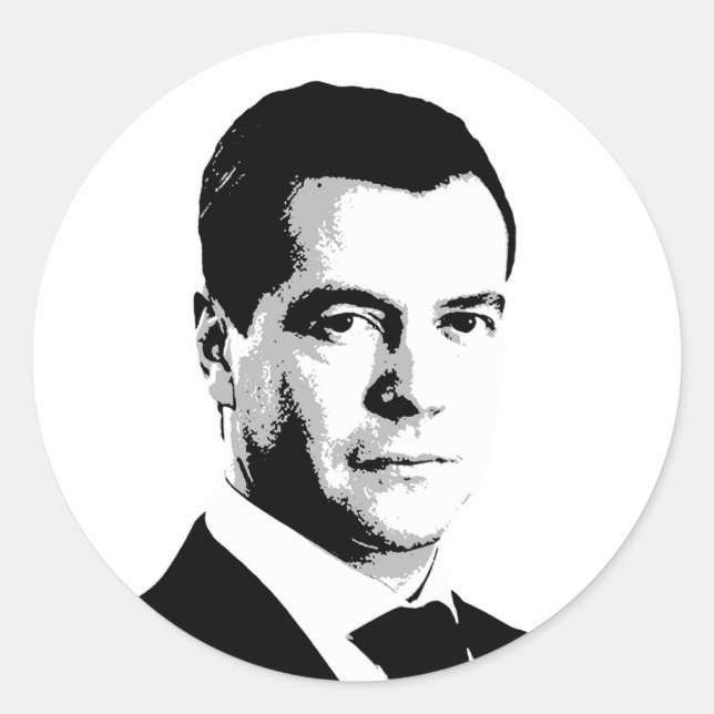 Dmitry Medvedev Runt Klistermärke (Framsida)