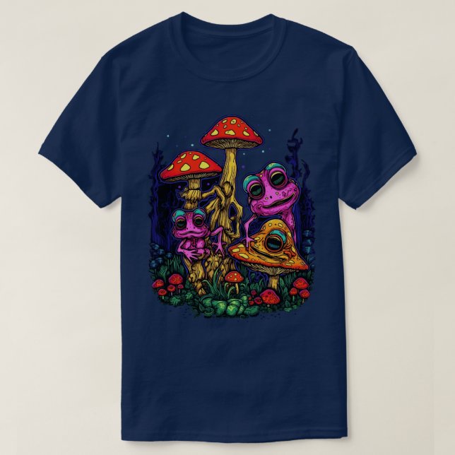 DMT Art Stil Shroom Frots 6 T Shirt (Design framsida)