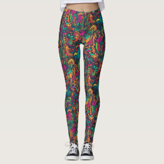 DMT Psychedelic Leggings [Doodle My Struktur]