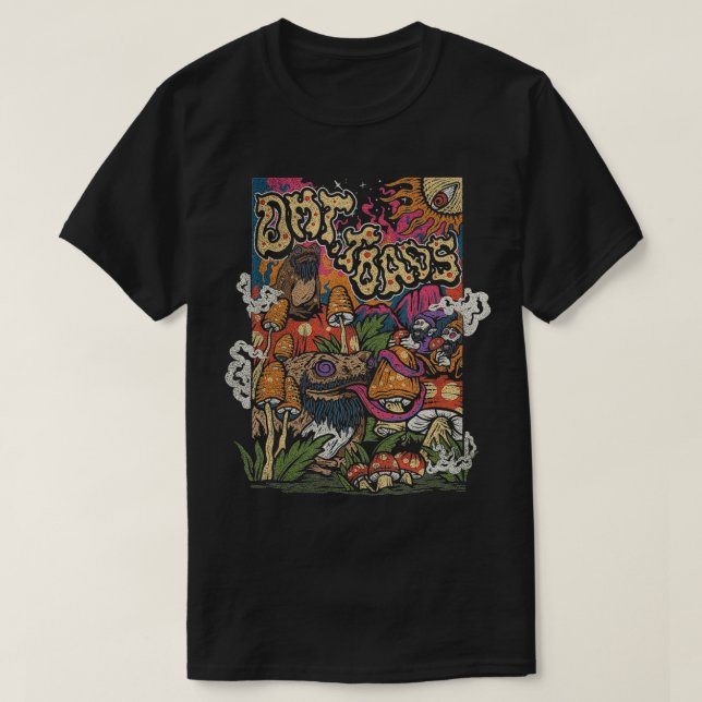 DMT Toads Psychedelic Inspired Trippy Svamp T Shirt (Design framsida)