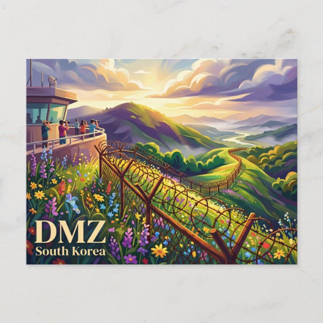 DMZ (Demilitariserade zonen) Sydkorea Vykort (Framsida)