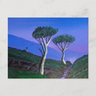 DMZ Koreas militära Watchtower Stream Mountains Vykort