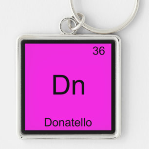 Dn - Donatello Funny Chemistry Inslag Symbol Tee Fyrkantig Silverfärgad Nyckelring