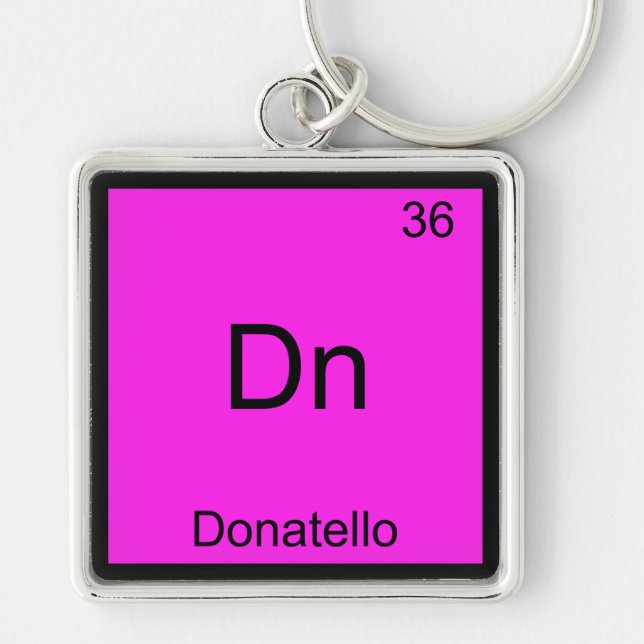 Dn - Donatello Funny Chemistry Inslag Symbol Tee Fyrkantig Silverfärgad Nyckelring (Framsidan)