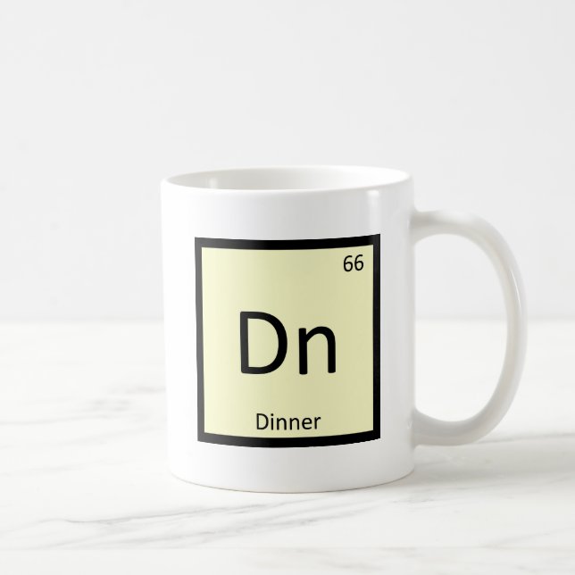 Dn - Middagskemi Periodiska Tabellens Symbol Kaffemugg (Höger)