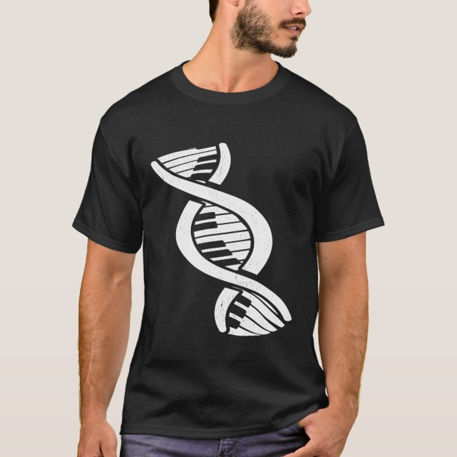 DNA Biology Pianist Gift Classical Music Piano T Shirt (Framsida)