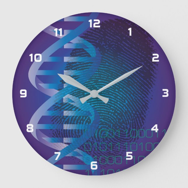 DNA Fingerprint Medical Science Stor Klocka (Framsida)