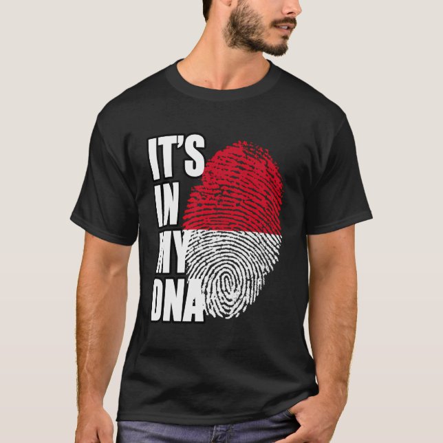 Dna-Flagga för indonesiskt arv T Shirt (Framsida)
