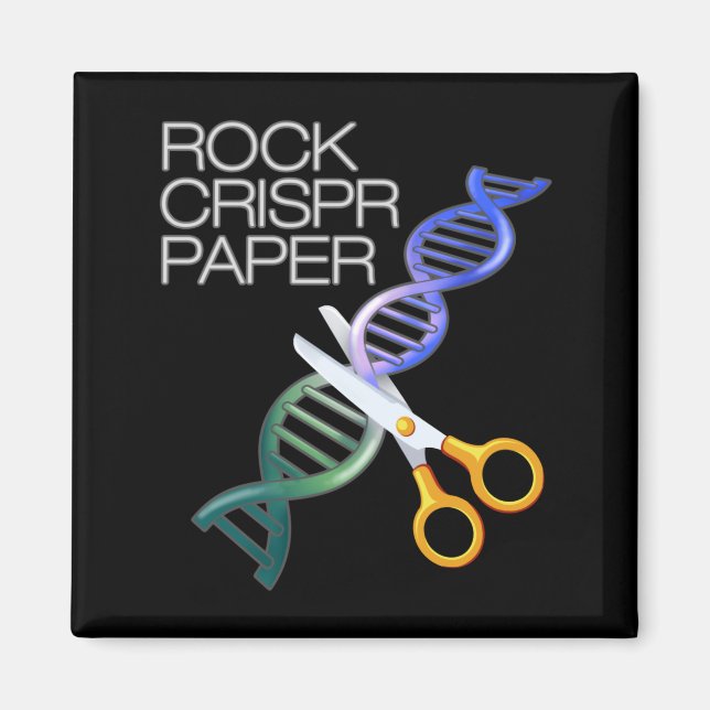 Dna Funny Rock Paper Crispr Genetic Science Race  Magnet (Framsidan)